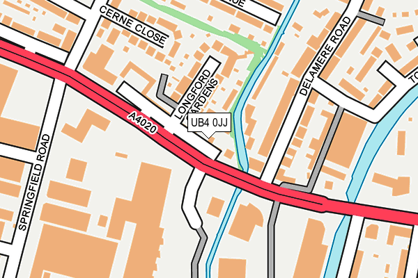 UB4 0JJ map - OS OpenMap – Local (Ordnance Survey)