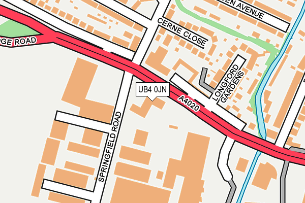 UB4 0JN map - OS OpenMap – Local (Ordnance Survey)