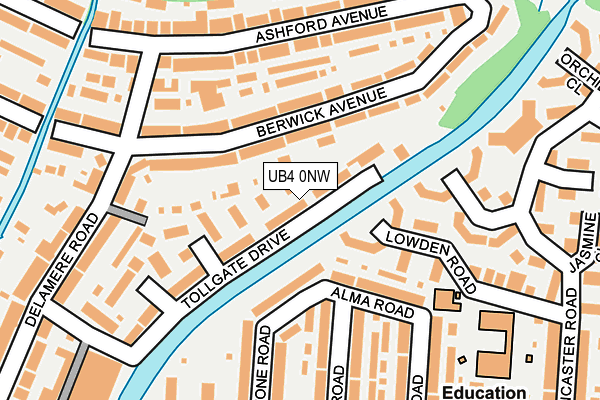 UB4 0NW map - OS OpenMap – Local (Ordnance Survey)