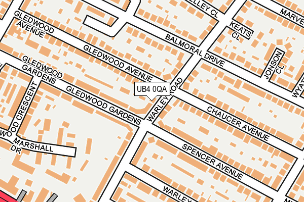 UB4 0QA map - OS OpenMap – Local (Ordnance Survey)
