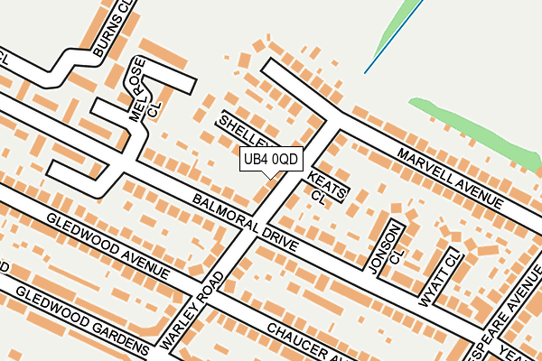 UB4 0QD map - OS OpenMap – Local (Ordnance Survey)