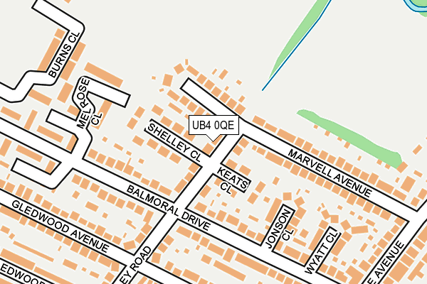 UB4 0QE map - OS OpenMap – Local (Ordnance Survey)