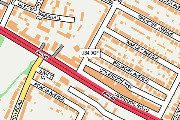 UB4 0QF map - OS OpenMap – Local (Ordnance Survey)
