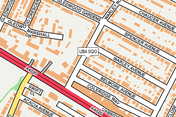 UB4 0QG map - OS OpenMap – Local (Ordnance Survey)