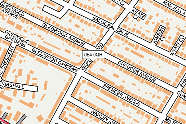 UB4 0QH map - OS OpenMap – Local (Ordnance Survey)