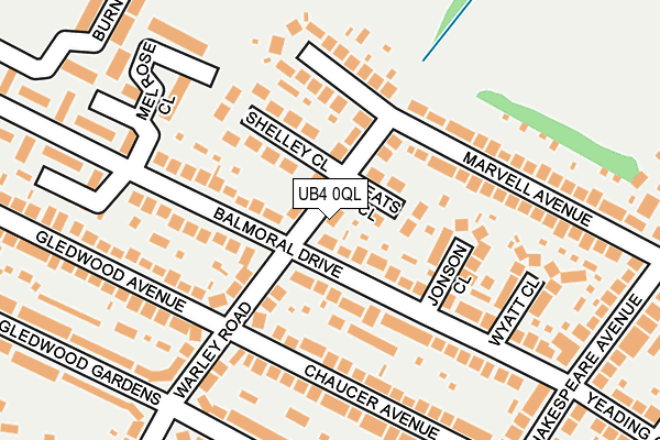 UB4 0QL map - OS OpenMap – Local (Ordnance Survey)