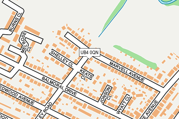 UB4 0QN map - OS OpenMap – Local (Ordnance Survey)