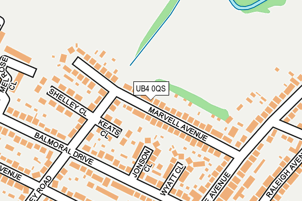 UB4 0QS map - OS OpenMap – Local (Ordnance Survey)