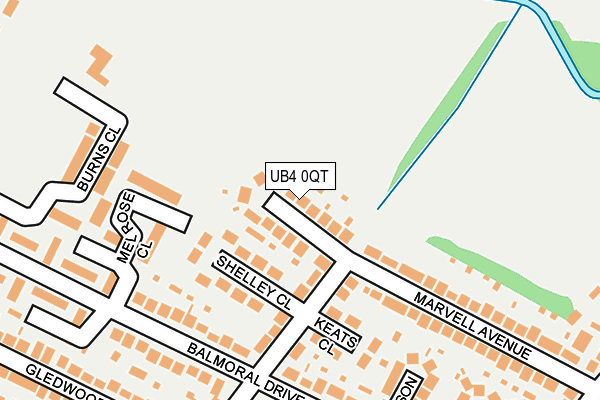 UB4 0QT map - OS OpenMap – Local (Ordnance Survey)