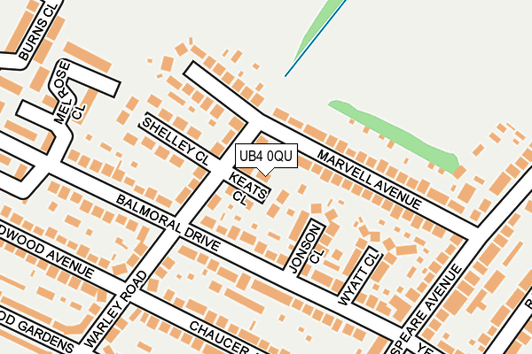 UB4 0QU map - OS OpenMap – Local (Ordnance Survey)