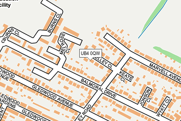 UB4 0QW map - OS OpenMap – Local (Ordnance Survey)