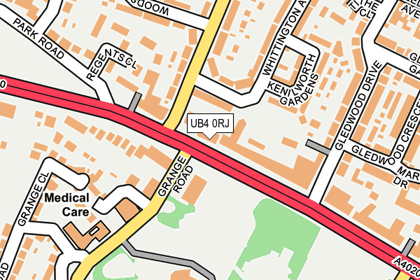 UB4 0RJ map - OS OpenMap – Local (Ordnance Survey)