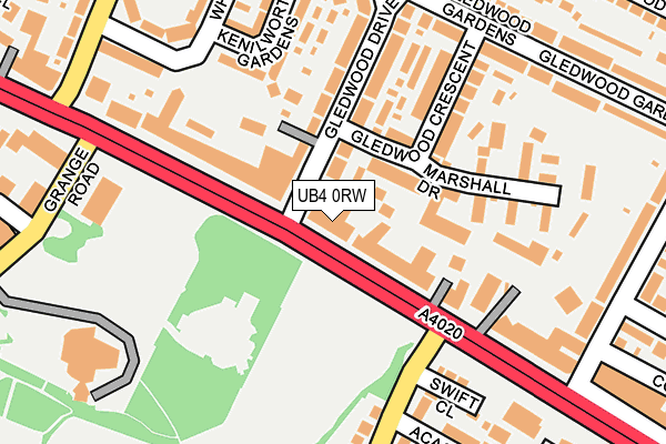 UB4 0RW map - OS OpenMap – Local (Ordnance Survey)