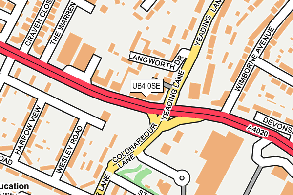 UB4 0SE map - OS OpenMap – Local (Ordnance Survey)