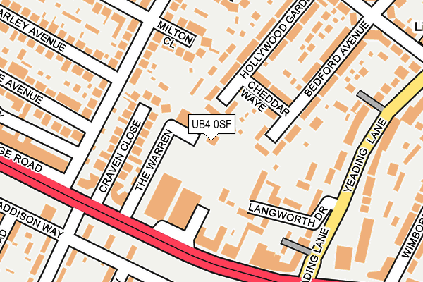 UB4 0SF map - OS OpenMap – Local (Ordnance Survey)