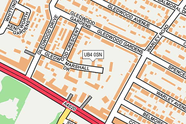 UB4 0SN map - OS OpenMap – Local (Ordnance Survey)