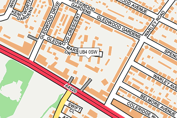 UB4 0SW map - OS OpenMap – Local (Ordnance Survey)