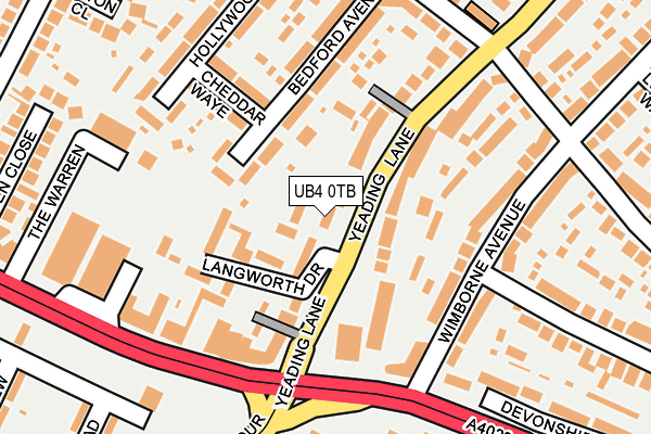 UB4 0TB map - OS OpenMap – Local (Ordnance Survey)