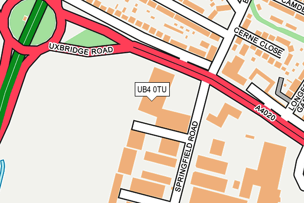 UB4 0TU map - OS OpenMap – Local (Ordnance Survey)