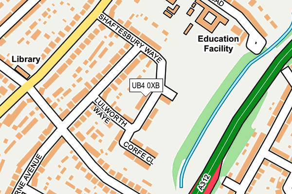 UB4 0XB map - OS OpenMap – Local (Ordnance Survey)