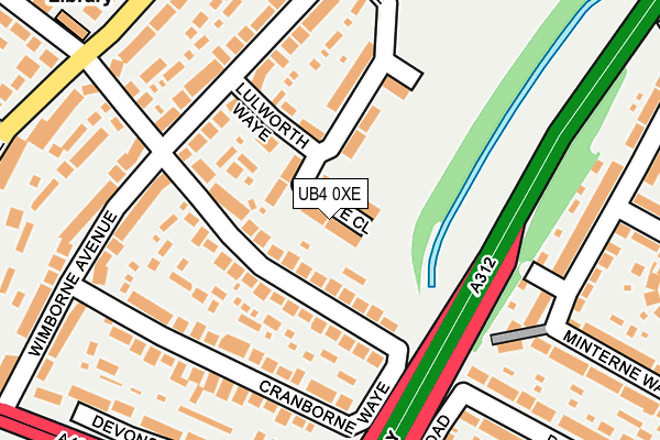 UB4 0XE map - OS OpenMap – Local (Ordnance Survey)