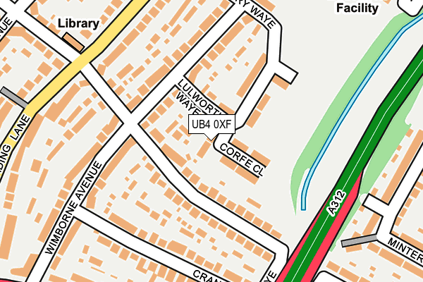 UB4 0XF map - OS OpenMap – Local (Ordnance Survey)