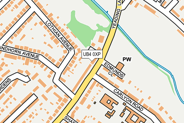UB4 0XP map - OS OpenMap – Local (Ordnance Survey)