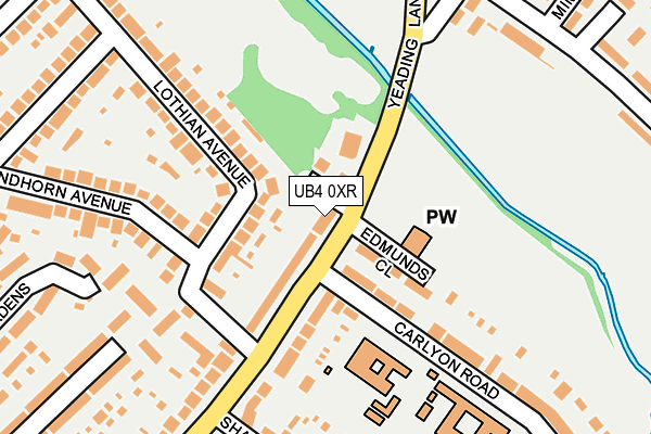 UB4 0XR map - OS OpenMap – Local (Ordnance Survey)
