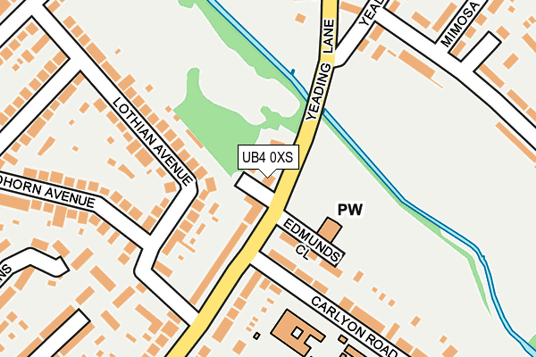 UB4 0XS map - OS OpenMap – Local (Ordnance Survey)