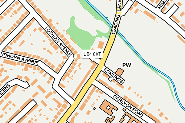 UB4 0XT map - OS OpenMap – Local (Ordnance Survey)