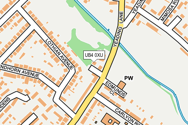 UB4 0XU map - OS OpenMap – Local (Ordnance Survey)