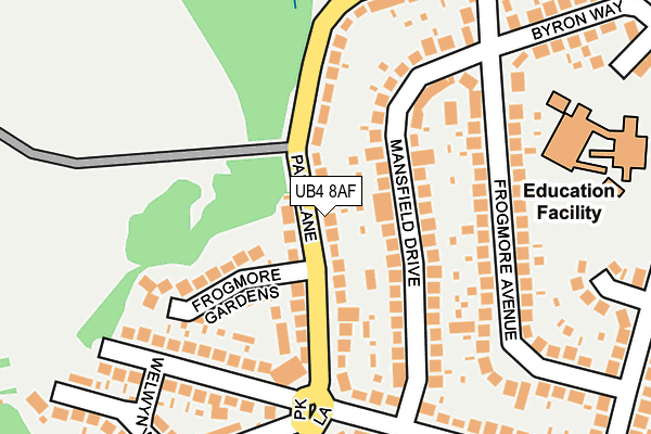 UB4 8AF map - OS OpenMap – Local (Ordnance Survey)