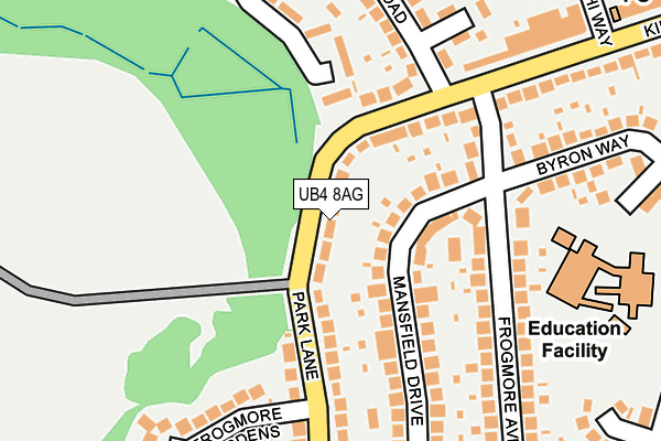 UB4 8AG map - OS OpenMap – Local (Ordnance Survey)