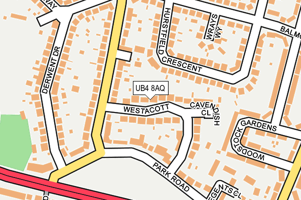 UB4 8AQ map - OS OpenMap – Local (Ordnance Survey)