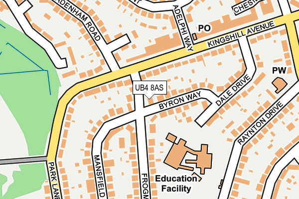 UB4 8AS map - OS OpenMap – Local (Ordnance Survey)