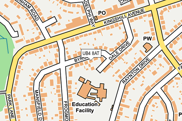 UB4 8AT map - OS OpenMap – Local (Ordnance Survey)