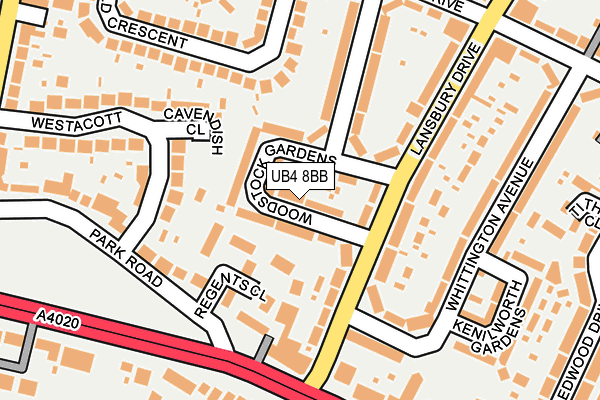 UB4 8BB map - OS OpenMap – Local (Ordnance Survey)