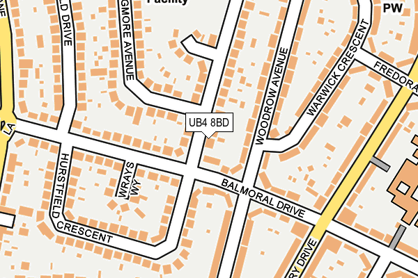 UB4 8BD map - OS OpenMap – Local (Ordnance Survey)