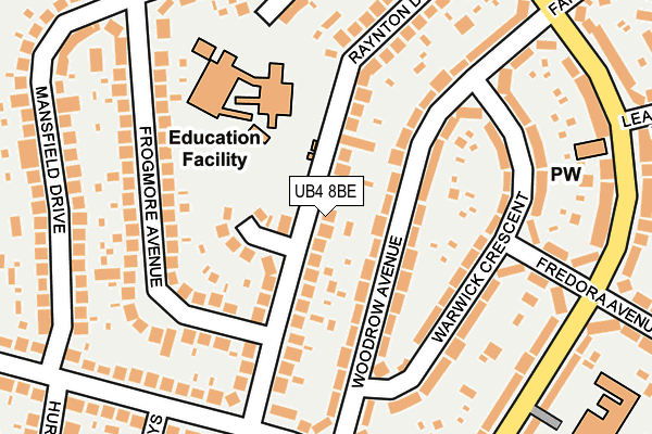 UB4 8BE map - OS OpenMap – Local (Ordnance Survey)