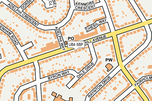 UB4 8BP map - OS OpenMap – Local (Ordnance Survey)
