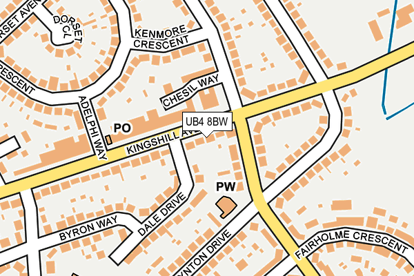 UB4 8BW map - OS OpenMap – Local (Ordnance Survey)