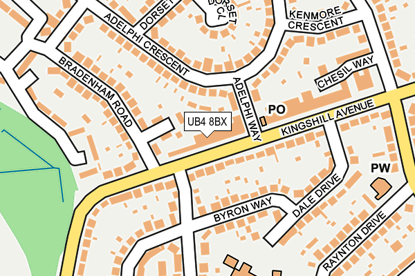 UB4 8BX map - OS OpenMap – Local (Ordnance Survey)