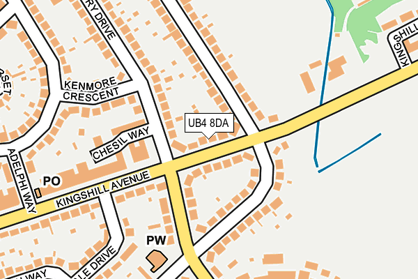 UB4 8DA map - OS OpenMap – Local (Ordnance Survey)