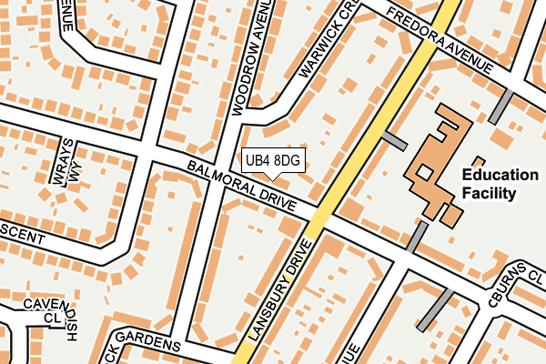 UB4 8DG map - OS OpenMap – Local (Ordnance Survey)