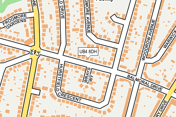 UB4 8DH map - OS OpenMap – Local (Ordnance Survey)