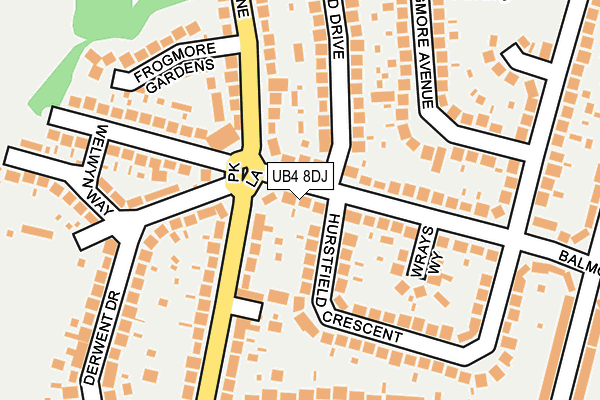UB4 8DJ map - OS OpenMap – Local (Ordnance Survey)