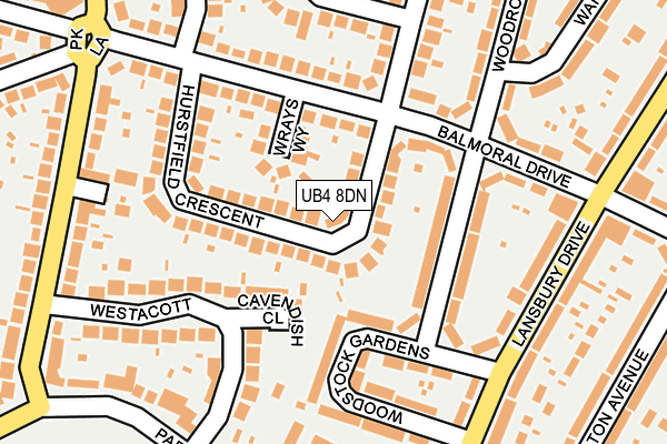 UB4 8DN map - OS OpenMap – Local (Ordnance Survey)