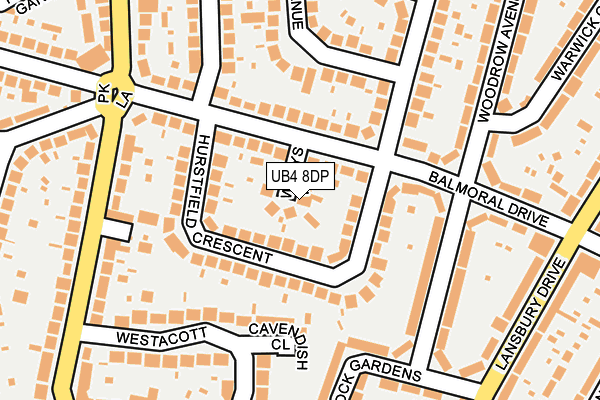 UB4 8DP map - OS OpenMap – Local (Ordnance Survey)