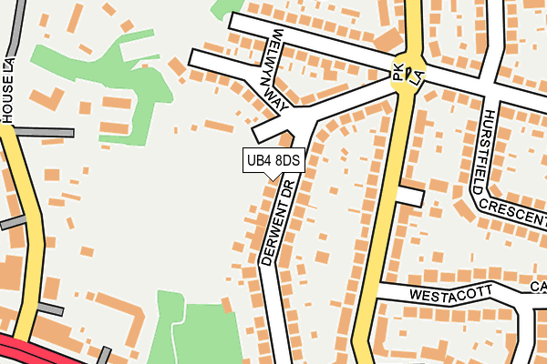 UB4 8DS map - OS OpenMap – Local (Ordnance Survey)