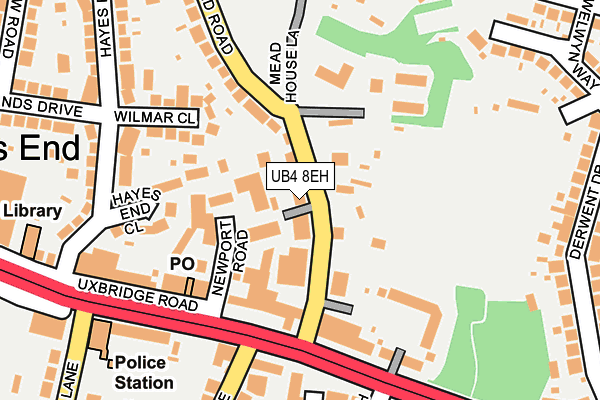 UB4 8EH map - OS OpenMap – Local (Ordnance Survey)